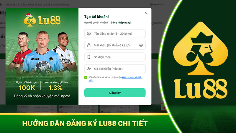 Hướng dẫn đăng ký lu88